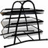 Performore 3 Tier Paper Tray Organizer for Desk, Black Stackable File Rack Metal Mesh Letter Trays, Multifunctional Metal Grid Document Holder and Storage for Office Desktop Organization by Performore