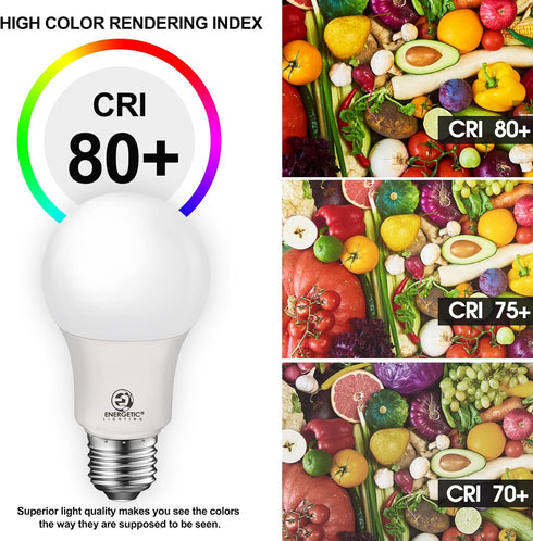 Energetic LED Light Bulbs, 6-Pack, 100 Watt Equivalent, Warm White 3000K, 1600lm, 13.5W Dimmable, UL Listed
