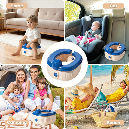 HAOMINGLONG Travel Potty for Toddlers, Portable Travel Foldable Training Toilet Potty for Kids Boys Girls Emergency