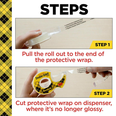 Scotch Photo Safe Double-Sided Tape, 1/2 Inch x 400 Inches, Pack of 4 Rolls with Dispensers