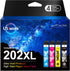 Uniwork Remanufactured 202XL Ink Cartridges Replacement for Epson 202 Ink Cartridges (4 Pack: 1 Black, 1 Cyan, 1