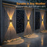 2 Pack IP67 3 12h Ellasay Fence Lights Solar Powered: Solar Wall Lights Outdoor Up and Down Waterproof - Colors Modes