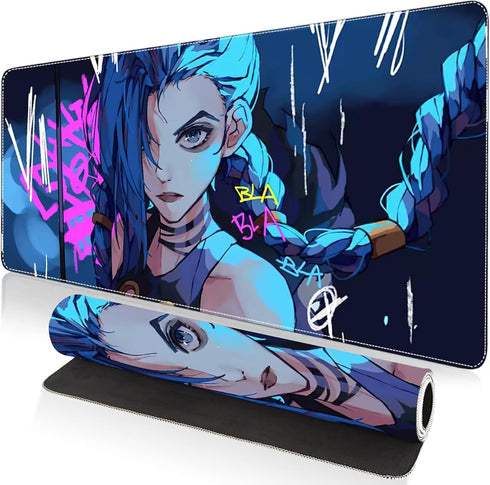 Large Gaming Mouse Pad 31.5 x 11.8 Inches - XXL Extended Desk Mat with Non-Slip, Water-Resistant Anime Cute Girl Design