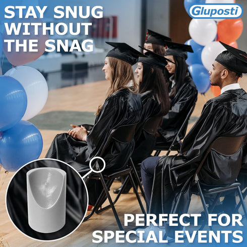 8 7/8 Inch Gray Folding Chair V-Tip Stabilizer Caps, ID - Heavy Duty Nylon End Caps, Non-Marring Round Top of Leg