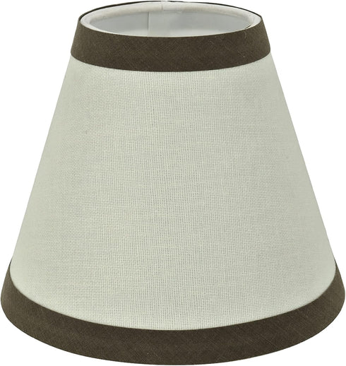 Aspen Creative 32043-2A, 3" 6" 5" Set 2 Hardback Empire Clip-On Chandelier Lamp Shade, Off-White, Top x Bottom x Slant