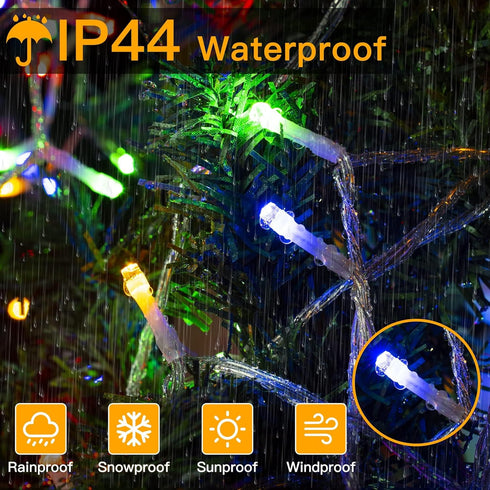66FT 200LED 11 IP44 Ollny Christmas Lights, Christmas Tree Lights with Modes Remote Control Waterproof Color Changing