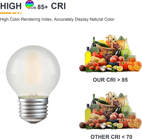Dimmable Bulbs- E26 4000K 25W A15/A50 Bulb- 2W 4 Pack Frosted LED Ceiling Fan Light Base Neutral White Equivalent Small