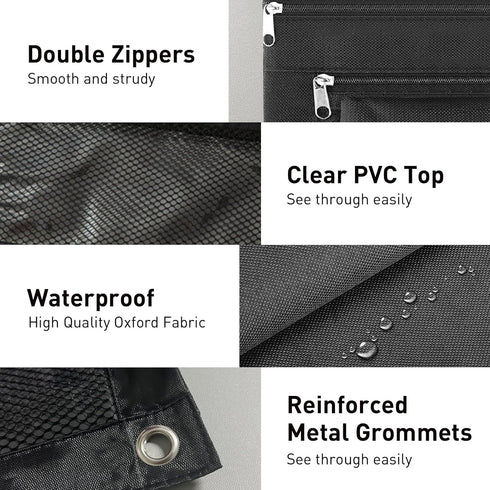 Pencil Pouch for 3 Ring Binder, Large Capacity Pencil Case with 2 Zippers, Clear Window Aesthetic Organizer, 1 Pack