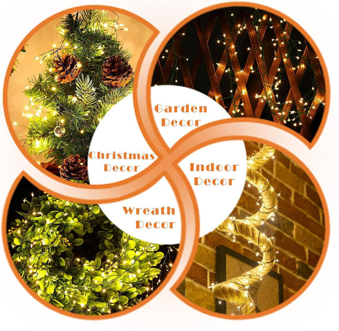 9.8FT 120 8 ITICdecor Solar Powered String Lights Outdoor LED Waterproof Firecracker Fairy Lights with Modes Green