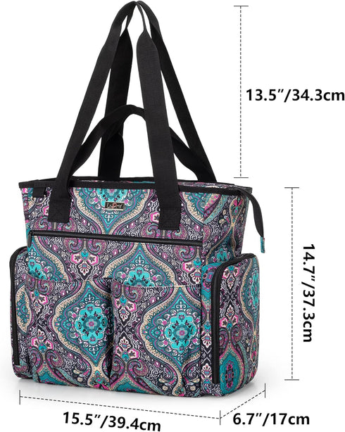 15.6' LoDrid Nurse Bag with Padded Bottom, Medical Work Bag for Nurses & Home Visits, Fits Laptop, Suitable for RN, PA