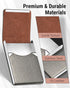 MaxGear Business Card Holder, PU Leather & Stainless Steel Case for Men or Women, RFID Blocking, Gray