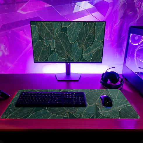 Tropical Palm Tree Extended Mouse Pad 27.6x11.8 Inch, Waterproof Gaming Mouse Pad with Non-Slip Base for Office
