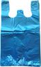 NaFurAhi RG Large Plastic Grocery T-shirts Carry-out Bag Blue Unprinted 12 X 6