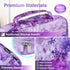 Waterproof Thick Bible Cover Case for Women, Large 11x9x3inch Purple Floral Cover with Strap Pockets
