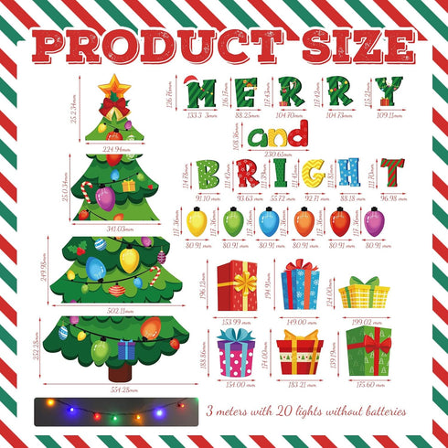 Christmas Bulletin Board Set Xmas Cutouts Christmas Cutouts Paper Winter Holiday Bulletin Board Cutouts Winter Classroom Wall Decorations School Christmas Holiday Supplies(Merry and Bright)