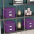 Upgraded File Organizer Box with Lid, Huolewa Collapsible Linen Hanging Filing & Storage Box for Office/Decor