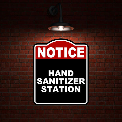 8.5 10 inches HAND SANITIZER STATION Notice Red Black Aluminum Composite Sign x