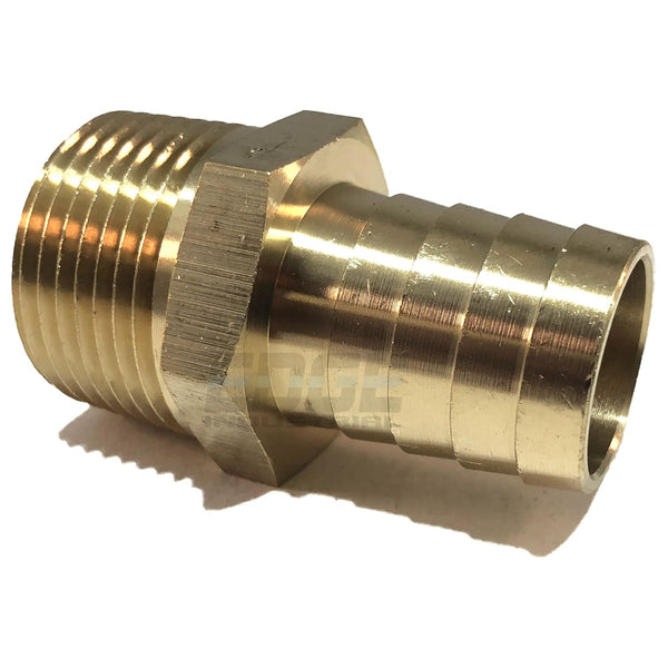 3/4" Hose ID to 3/4" Male NPT MNPT Straight Brass Fitting for Fuel, AIR, Water, Oil, Gas, WOG (Qty 1)