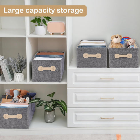 Stackable Storage Bins with Lids, 1 Pack Foldable Closet Organizer for Clothes