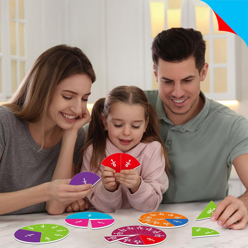 78 Set Set SpriteGru PCS Magnetic Fraction Tiles, Educational Math Learning Manipulatives for Preschool Elementary