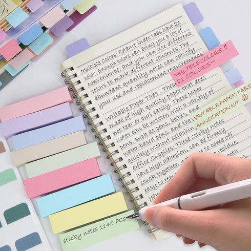 Small Sticky Notes Colourful Book Tabs Small Self Stick Pad for Office 1140 PCS Annotation Tabs Mini Self Stick Note Pads Colorful Bright Post Stickies for School Office Classroom Home Meeting by Potanro