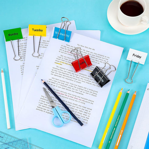 Tenare 6 Pieces Teacher Essentials Large Binder Clips, 2 Inches Teacher Binder Paper Clips for Classroom Supplies
