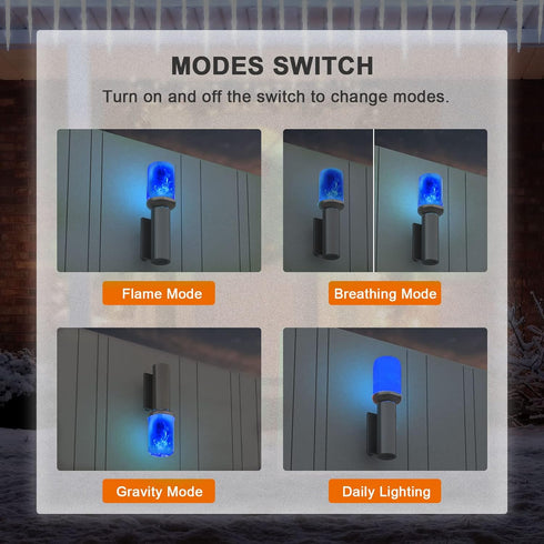 Bulbs, 4 Bulbs E26 Bulb 2 Hompavo Upgraded LED Flame Light Modes Flickering Light with Upside Down Effect, Flame