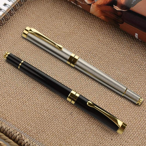 Luxury Ballpoint Pen Writing Set, Elegant Fancy Pens for Signature, 2 Extra 0.5 mm Refill, Gift Box, 2 Pens