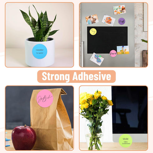 Mr. Pen Round Sticky Notes | 12 Pads | 720 Sheets | 2.8" x 2.8" | Colorful Bulk