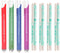 Xeno Retractable Click Knock Erasers, 4 Erasers and 8 Assorted Color Refills Bundle