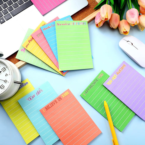 Yinder 24 Pcs Inspirational Sticky Notes, 4 x 6 Inch, Motivational Notepads, Appreciation Gifts