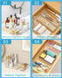 Asnews Set 60, 4-Size Clear Drawer Organizers of Vanity Organizer Trays, Stackable Bathroom & Desk Drawer Organizer