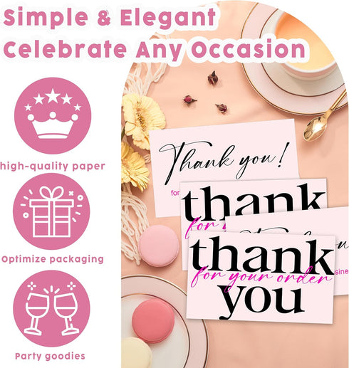 RYIGYWE 50PCS 2" 3.5" A14 Customer Thank You Cards Thank You for Supporting My Small Business x Small Customer