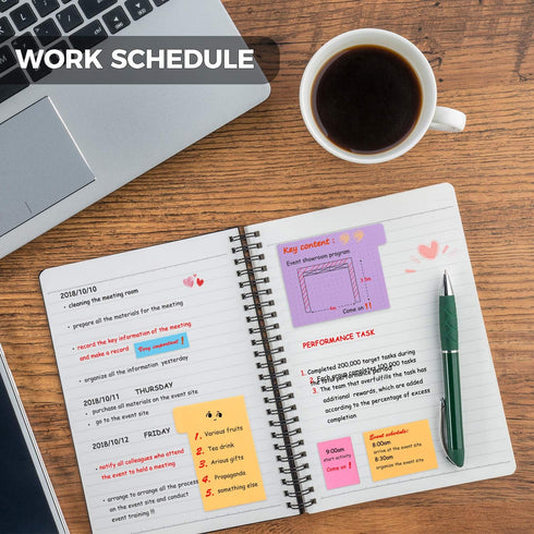 Sticky Notes Set - Self-Stick Pads for Journaling, Notebook, Planner, Office Supplies, and Gifts