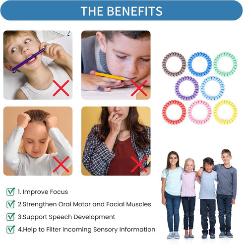 8 Pack Sensory Fidget Bracelets for Boys and Girls, Stretchy Coil Bracelet Fidget Toys for Kids with Autism ADHD SPD