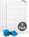 Dry Erase Handwriting Practice White Boards, 5 Boards & Erasers for Learning