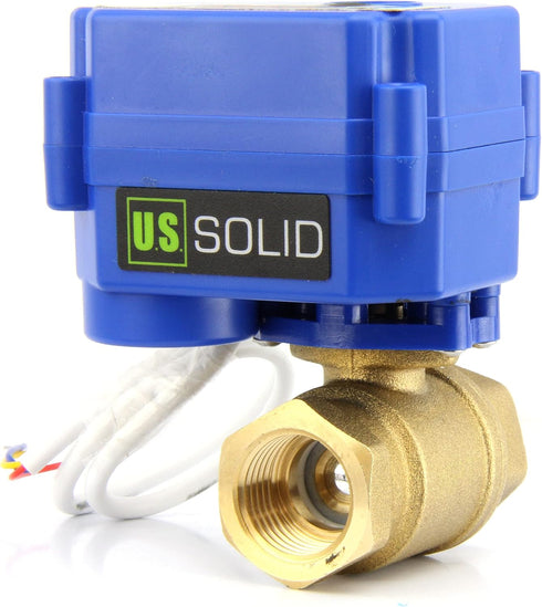 Motorized Ball Valve, 3/4" Brass Electrical Ball Valve, Full Port, 9-24V AC/DC Setup by U.S. Solid