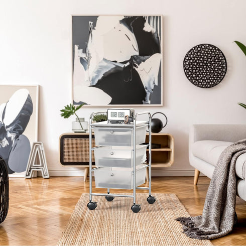 Simple Houseware 3 Drawers Utility Cart, Rolling Storage Organizer on Wheels
