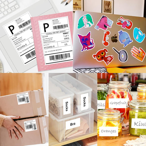 8.5" 11", 25 25 Full Sheet Sticker Labels, x Sheets, Labels, White Matte Paper, Compatible with Inkjet & Laser Printers