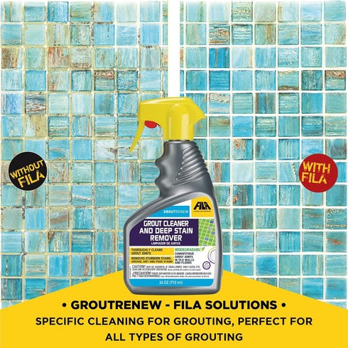 24 OZ, FILA Filagrout Net Grout Cleaner for Tile Floors, Ceramic Tile and Porcelain Tile, Non-acid and Biodegradable