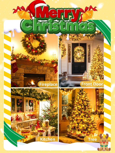 274ft 800 7 Commands, 12 Voice Controlled Smart Christmas Lights Outdoor, LED Twinkle String Lights with Voice Modes