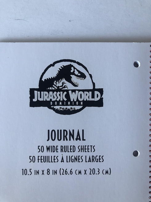 Dinosaur Back to School Themed Bundle, (2) 3-Hole 2-Pocket Portfolio Folders & (1) 50 Wide Ruled Sheets Notebook