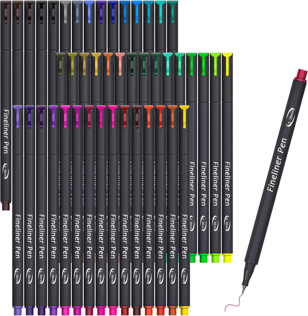 Vanstek 46 Pack Journal Planner Colored Pens, Fineliner Pens for Writing, Coloring, Drawing, Note Taking, Art Supplies