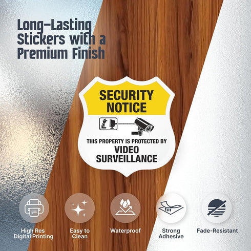 Set Pack 2.75"x3.25" SmartSign Protected by Video Surveillance Security Notice Decal | Five of EG Reflective Adhesive