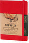 Pentalic Pocket Sketchbook Traveler Journal, 4" x 6", Red, 160 Pages