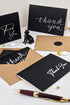T&M Quality Designs LLC 100 4 4x6 Inch Black Thank You Cards with Brown Kraft Envelopes and Stickers - Designs Bulk