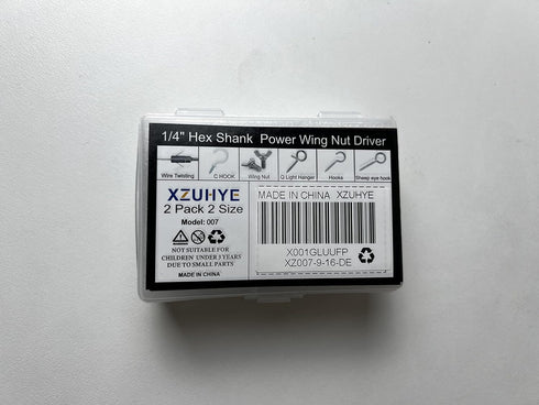 1/4" Hex Shank Nut Driver Power Wing Nut Drill Bit Socket Tool Kit - 2 Pack (9mm, 16mm)