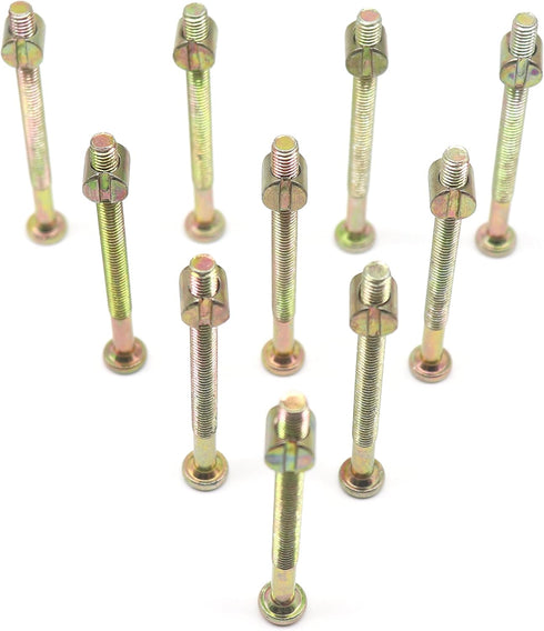 binifiMux 10-Pack M6 x 75mm Furniture Crib Baby Bed Bolt & Barrel Nut, Zinc Plated