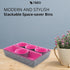 Pack of 7 Pink Desktop Storage Drawers - Makeup Organizer and Office Drawer Organizer Tray for Home Desk