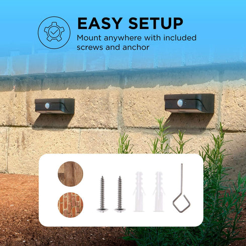 2-Pack, (ELI0989V) Home Zone Security Solar Step Lights - Motion Sensor LED Outdoor Deck and Step Lights with No Wiring